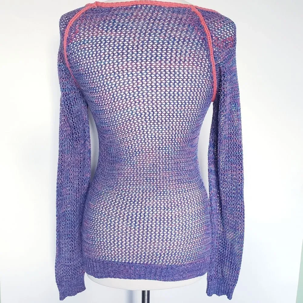 ROXY Purple/Pink Big Knit Sweater - Medium -